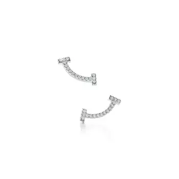 Серьги Tiffany & Co. T Smile, белое золото/бриллиант