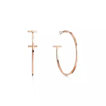 Серьги Tiffany & Co. T Wire Hoop, розовое золото