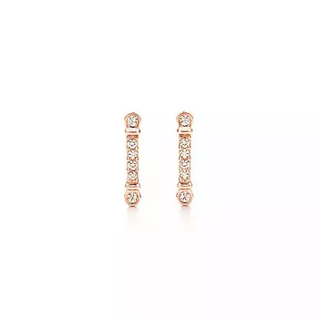 Серьги Tiffany & Co Tiffany Fleur de Lis Key Bar, розовое золото/бриллиант