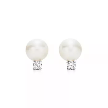 Серьги Tiffany & Co Tiffany Signature Pearls Stud, белое золото/бриллиант