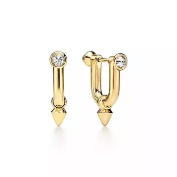 Серьги Tiffany & Co. Titan by Pharrell Williams Titan Medium, золото/бриллианты
