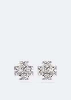 Серьги TORY BURCH Kira pav stud earrings, серебряный