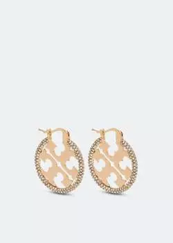 Серьги TORY BURCH Miller pav hoop earrings, золотой
