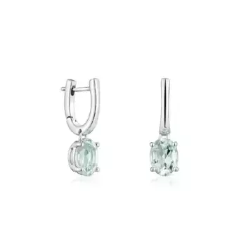 Серьги Tous Basics Colors, серебро/празиолит