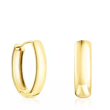 Серьги Tous Basics Oval Vermeil, 25 мм, серебро с 18-каратным золотым покрытием