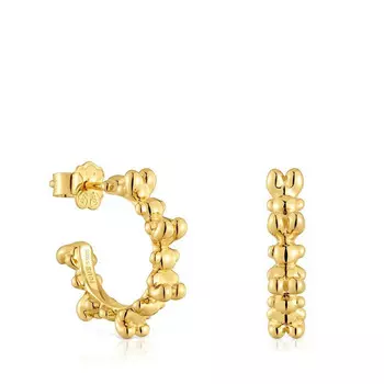 Серьги Tous Bold Bear, 12 мм, серебро с 18-каратным золотым покрытием