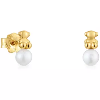 Серьги Tous Bold Bear And Bear Charm, золото/жемчуг