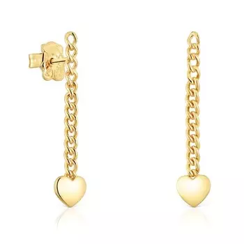 Серьги Tous Bold Motif Long, позолоченное серебро