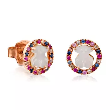 Серьги Tous Camille, розовое серебро/перламутр/сапфир