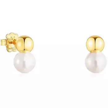 Серьги Tous Gloss, позолоченное серебро/жемчуг