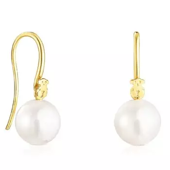 Серьги Tous Gloss Short, позолоченное серебро/жемчуг