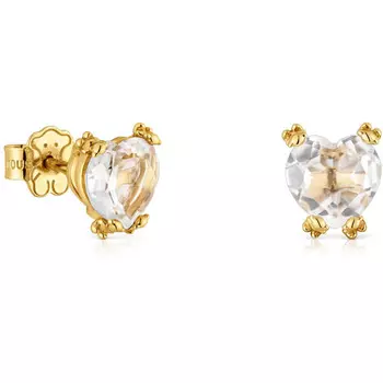 Серьги Tous Gold And Rock Crystal Quartz Color Pills, золото