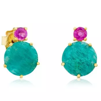 Серьги Tous Ivette With Amazonite And Ruby, золото
