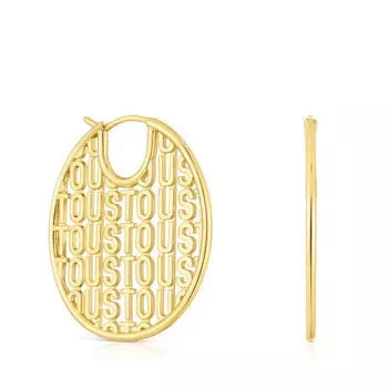 Серьги Tous Logo, серебро позолоченное