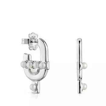 Серьги Tous Manifesto, 27,6 мм, серебро/культивированный жемчуг