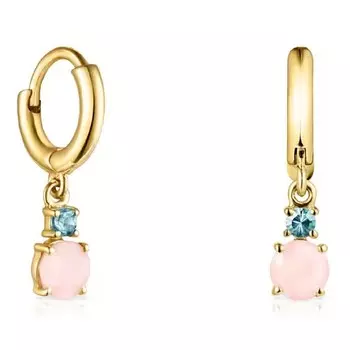 Серьги Tous Mini Ivette Short With Opal And Topaz, золото