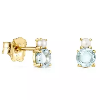 Серьги Tous Mini Ivette With Topaz And Pearl, золото