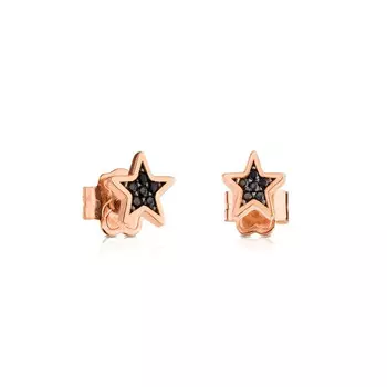 Серьги Tous Motif Star Motif, розовое серебро/шпинель