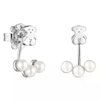 Серьги Tous Nocturne Short, серебро/жемчуг