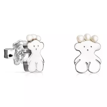 Серьги Tous Real Sisy Bear, серебро/жемчуг
