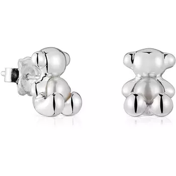 Серьги Tous Small Bear In Silver And Mother-Of-Pearl Bold Bear, серебро