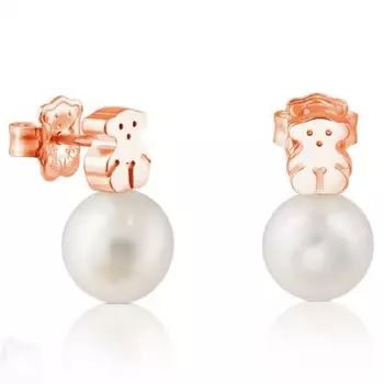 Серьги Tous Super Micro Hiper Micro, розовое серебро/жемчуг