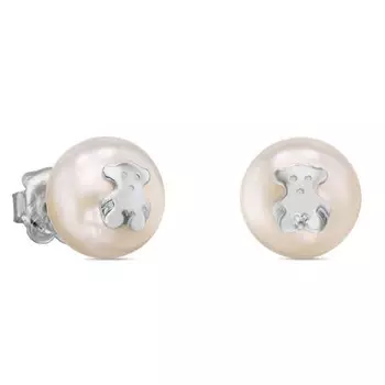 Серьги Tous Tous Bear With Pearls Bear Motif, серебро