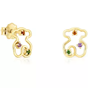 Серьги Tous Tsuri Bear, золото/драгоценные камни