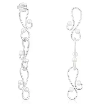 Серьги Tous Tsuri Long, серебро/жемчуг