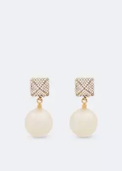 Серьги VALENTINO GARAVANI Rockstud pearl earrings, золотой