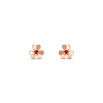 Серьги Van Cleef & Arpels Frivole, мини модель, 18-ct розовое золото, рубин