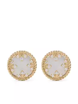 Серьги Venetian Medallons из желтого золота с жемчугом и бриллиантами Roberto Coin, золотой