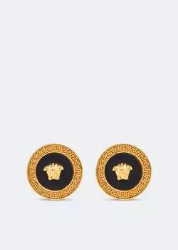 Серьги VERSACE Enamel Medusa stud earrings, черный