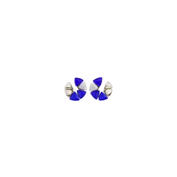Серьги Vhernier Freccia из 18-каратного белого золота с бриллиантами, лазуритом и горным хрусталем