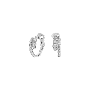 Серьги viper в виде змеи из белого золота с бриллиантовым паве Bulgari