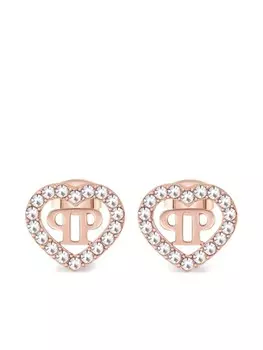 Серьги в форме сердца Philipp Plein, розовый