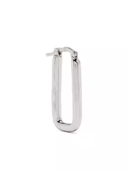 Серьги в прямоугольной оправе JIL SANDER, серебяный