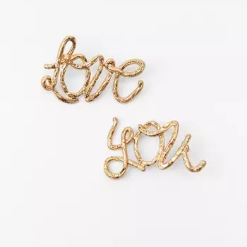 Серьги Zara Love You, золотистый