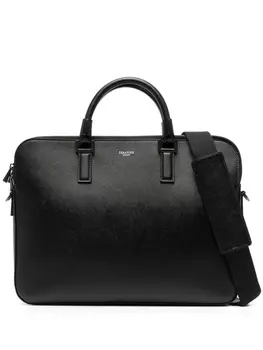 Serapian leather laptop bag, черный