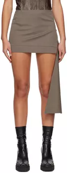 Серая асимметричная мини-юбка Yuzefi