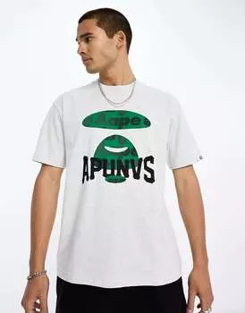 Серая бейсбольная футболка Aape By A Bathing Ape A Bathing Ape