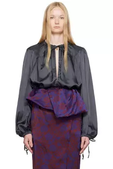 Серая блузка на завязках Dries Van Noten