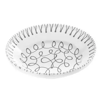 Серая чаша-кольцо с пламенем без ручки d: 32 см / высота: 7,4 см Gmundner Keramik, белый/серый