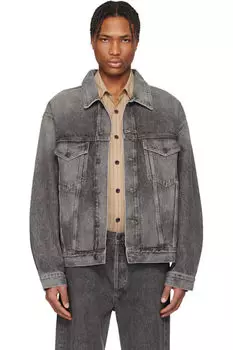 Серая джинсовая куртка Stefano AGOLDE