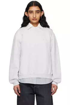 Серая флисовая толстовка с круглым вырезом Acne Studios