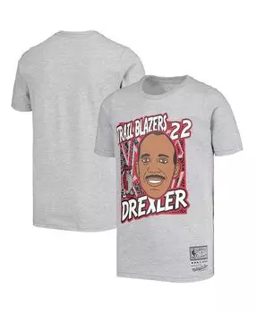 Серая футболка Big Boys Clyde Drexler Portland Trail Blazers Hardwood Classics King of the Court Player Mitchell & Ness