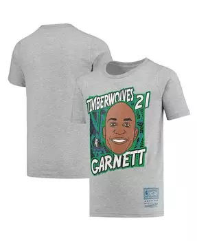 Серая футболка Big Boys Kevin Garnett Minnesota Timberwolves Hardwood Classics King of the Court Player Mitchell & Ness