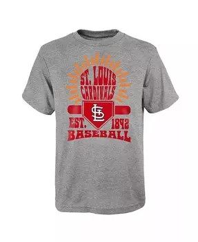 Серая футболка Big Boys St. Louis Cardinals Sun Burst Outerstuff, серый