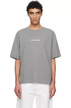 Серая футболка большого размера с надписью «Maison Kitsun»