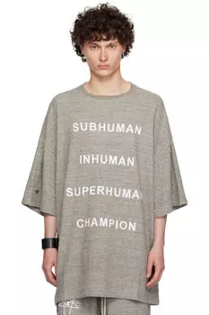 Серая футболка Champion Edition Tommy Rick Owens